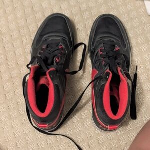 Kids Black and Red High-Top Sneakers